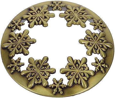 1pc Christmas Candle Cup Lid Zinc Alloy Jar Cover Snowflake Design Heat Gathering