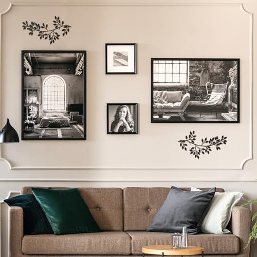 Hotop 2 Piece Metal Leaf Wall Decor Scroll Sculptures