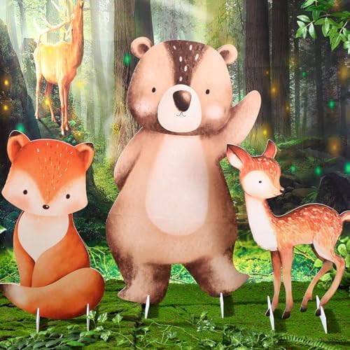 Leinuosen 3 Pcs Woodland Party Stand Decorations Set