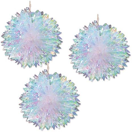 Iridescent Fluff Balls - 3 Pack 16 Inch Decor