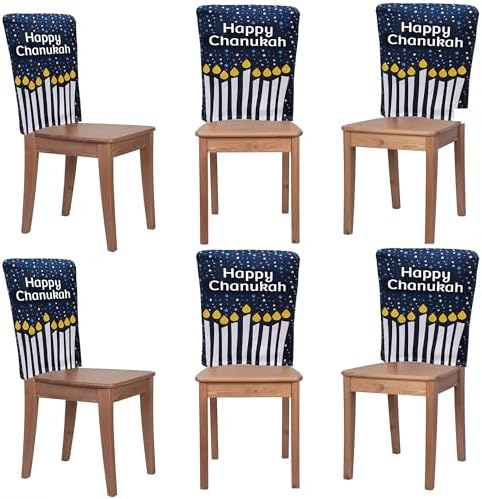 Zion Judaica Hanukkah Decor Chair Covers Set of 6