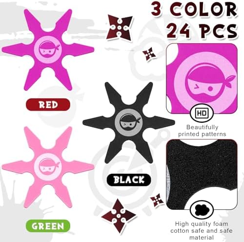 Chivao Ninja Foam Stars Party Favor Pack 24 Pcs