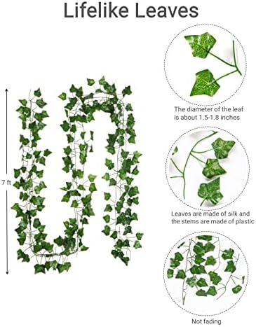 Fake Vines Room Decor 12 Pack 84 Feet Ivy Garland
