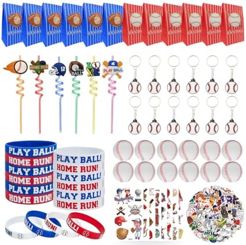 134 Pcs Baseball Party Favors Gift Set - Multi-Item Birthday Supplies