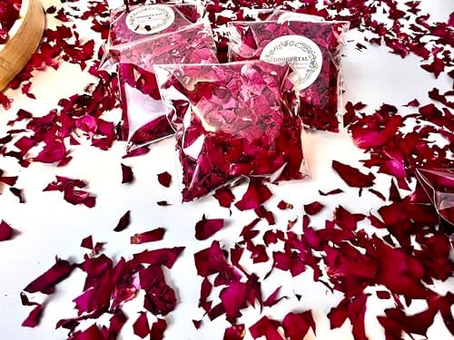 Natural Dried Rose Petals Party Confetti 12 Packs for Wedding and Events