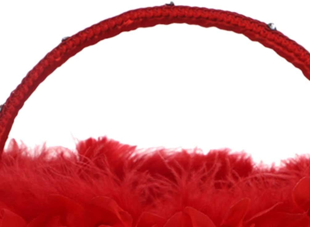 Flower Girl Basket for Wedding Ceremony Decor - Red