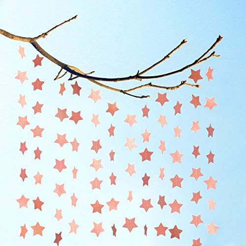 TTSAM 6 Pack Glitter Rose Gold Star Garland Decorations