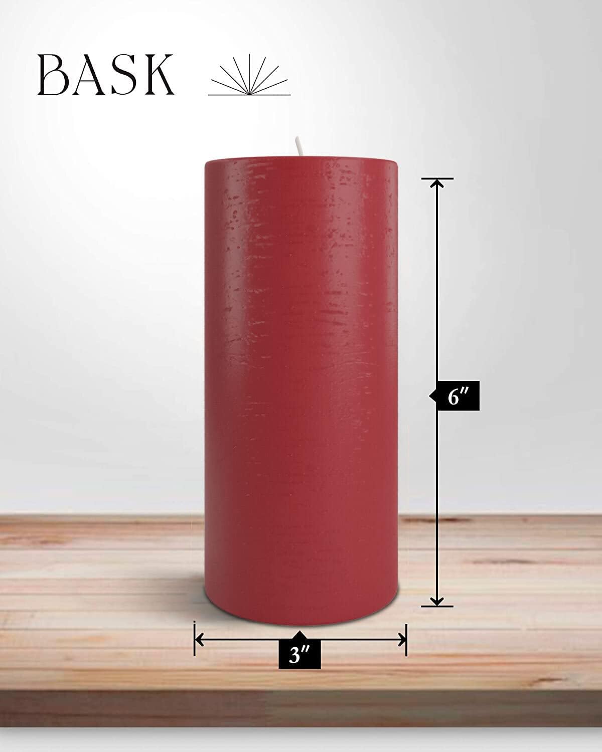 Mottled Pillar Candles by Bask - Set of 6 3x6 Dripless Unscented Holiday Candles