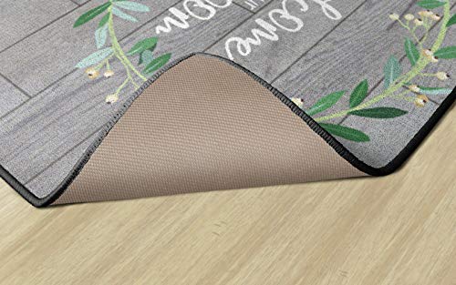 Flagship Carpets Floral Wreath Rug 20x34 Rectangle
