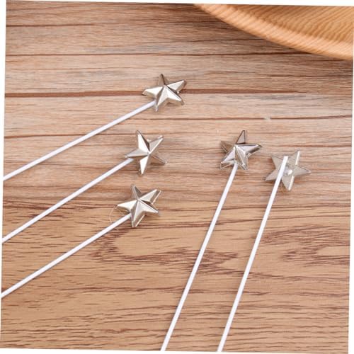 50pcs Silver Star Cake Toppers Decorative Birthday Supplies