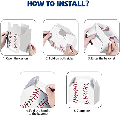 BCHOCKS 24 Pack Baseball Party Favor Boxes