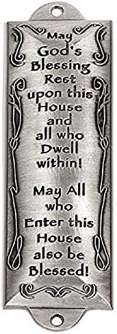 Bless This House Pewter Mezuzah Plaque 1