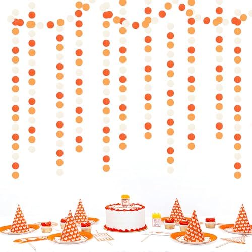 Orange White Fall Party Decorations Garland 52ft