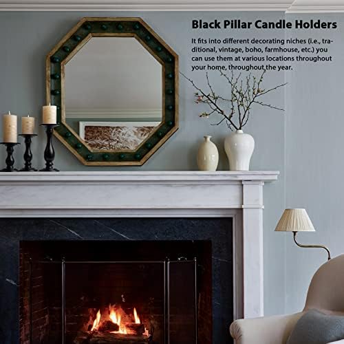 Matte Black Candle Holder Set of 3 - 10 8 6