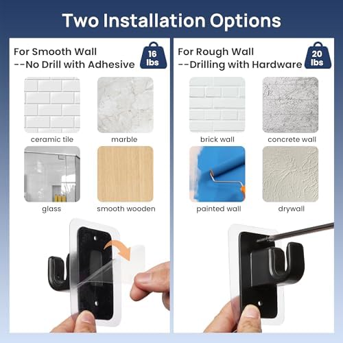 ENJOYBASICS No Drill Curtain Rods 28-47 Inches Black