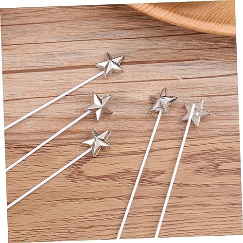 OFFIGAM 50 Pcs 3D Silver Star Cake Decorators