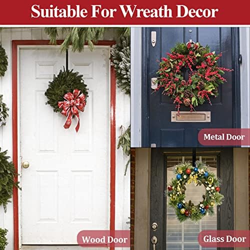 Adjustable Wreath Hanger for Front Door Black Heavy Duty 20lbs