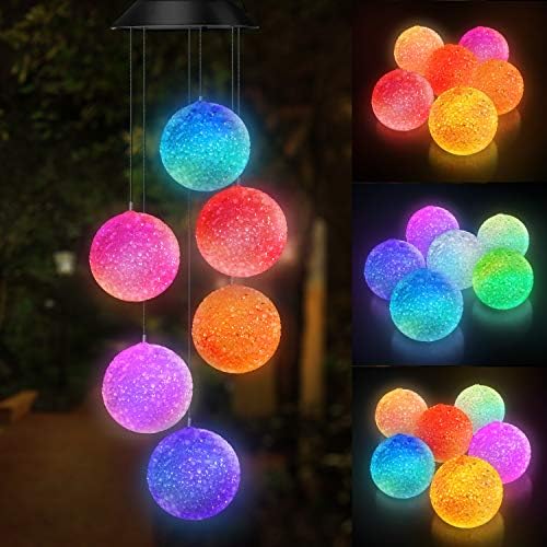 Color Changing Solar Wind Chime Spiral Crystal Mobile
