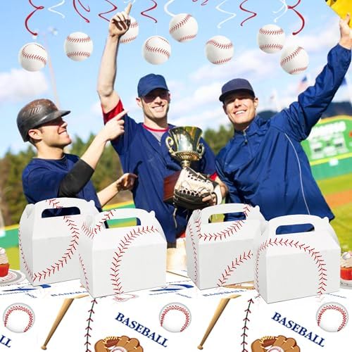 24Pcs Baseball Party Favor Boxes with Handles