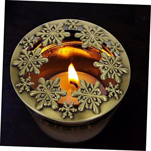 ARTIBETTER Christmas Candle Jar Cover Zinc Alloy Decorative Lid