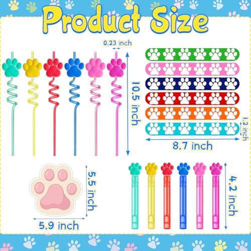 98pcs Paw Print Dog Party Favors Set