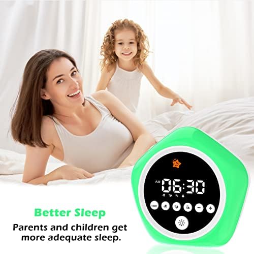 Kids Alarm Clock with Red Green Light and Star Design