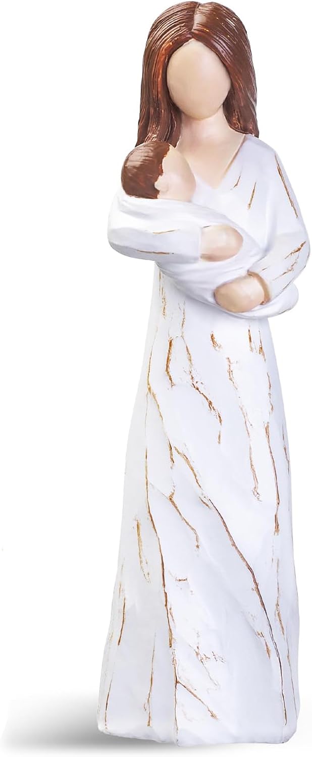 Hand-Painted Resin Sculpture for Expecting Mom