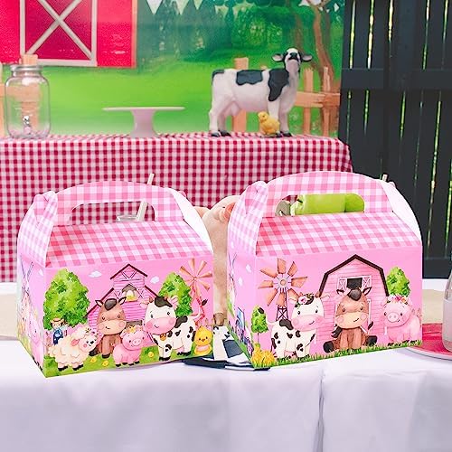 24Pcs Farm Animals Gable Boxes Party Favors