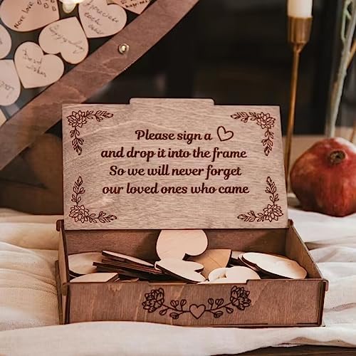 Wooden Heart Guest Book Acrylic Wedding Decor