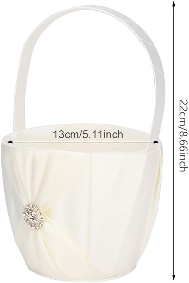 Silk Satin Flower Girl Basket for Wedding Decor