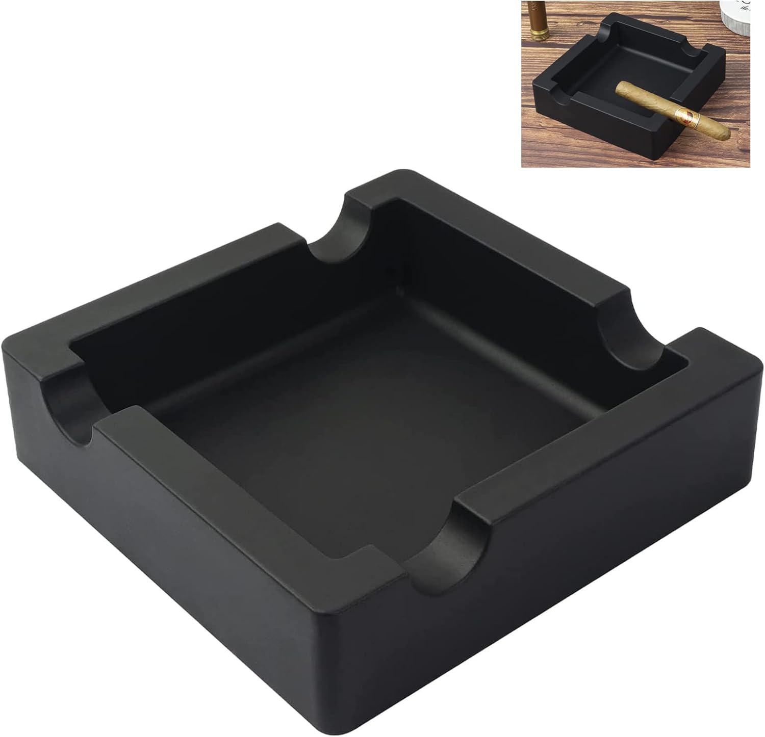 Unbreakable Silicone Cigar Ashtray with 4 Holders