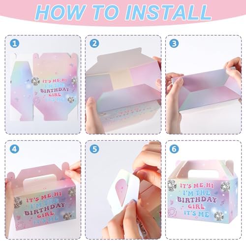 12 Pcs Im The Birthday Party Favor Boxes with Handle