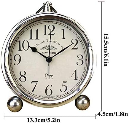 JUSTUP Vintage Table Clock Silver