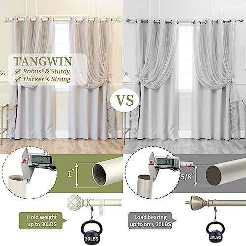 TANGWIN Antique White Farmhouse Curtain Rod Set