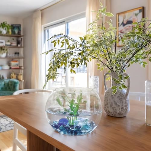 FUTUREPLUSX 097 Pounds Flat Glass Marbles Blue Decor