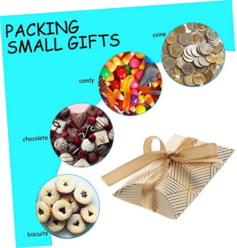 SEWOART 50pcs Foil Striped Candy Boxes for Weddings and Events