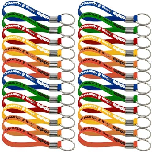 24 Piece Bingo Party Silicone Keyrings - Fun Keychain Packs for Events