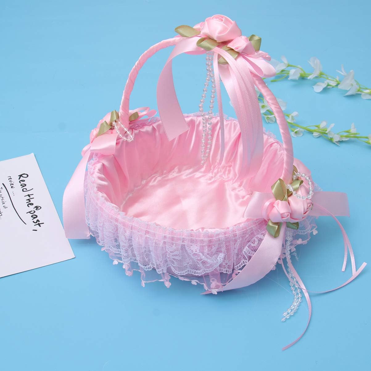 Amosfun Flower Girl Basket with Handle