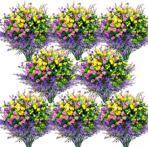 Hananona 24 Pcs Artificial Flowers Outdoor Decor