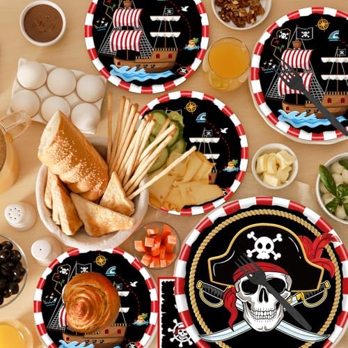 Gameza Pirate Party Tableware Decorations 96PCS Set