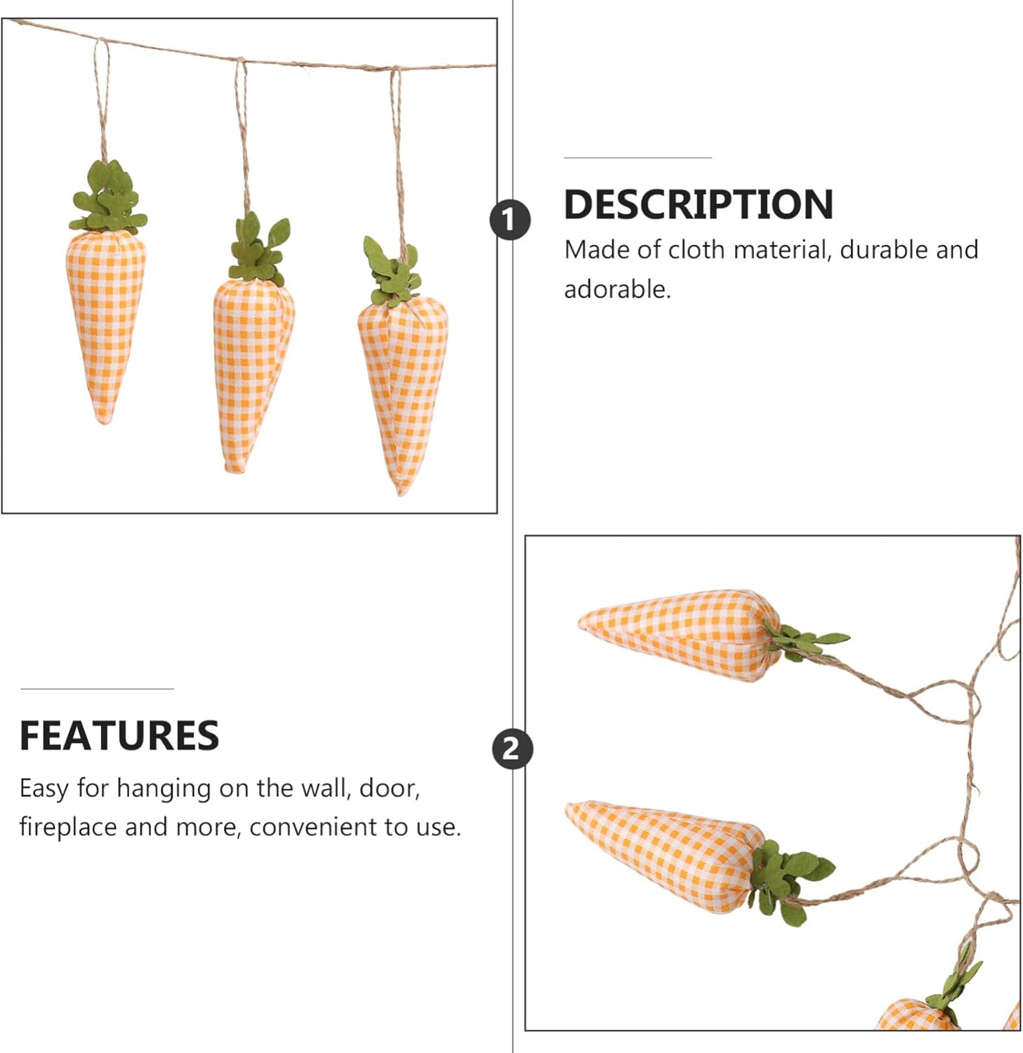 STOBAZA Easter Carrot Banner Garland 160cm
