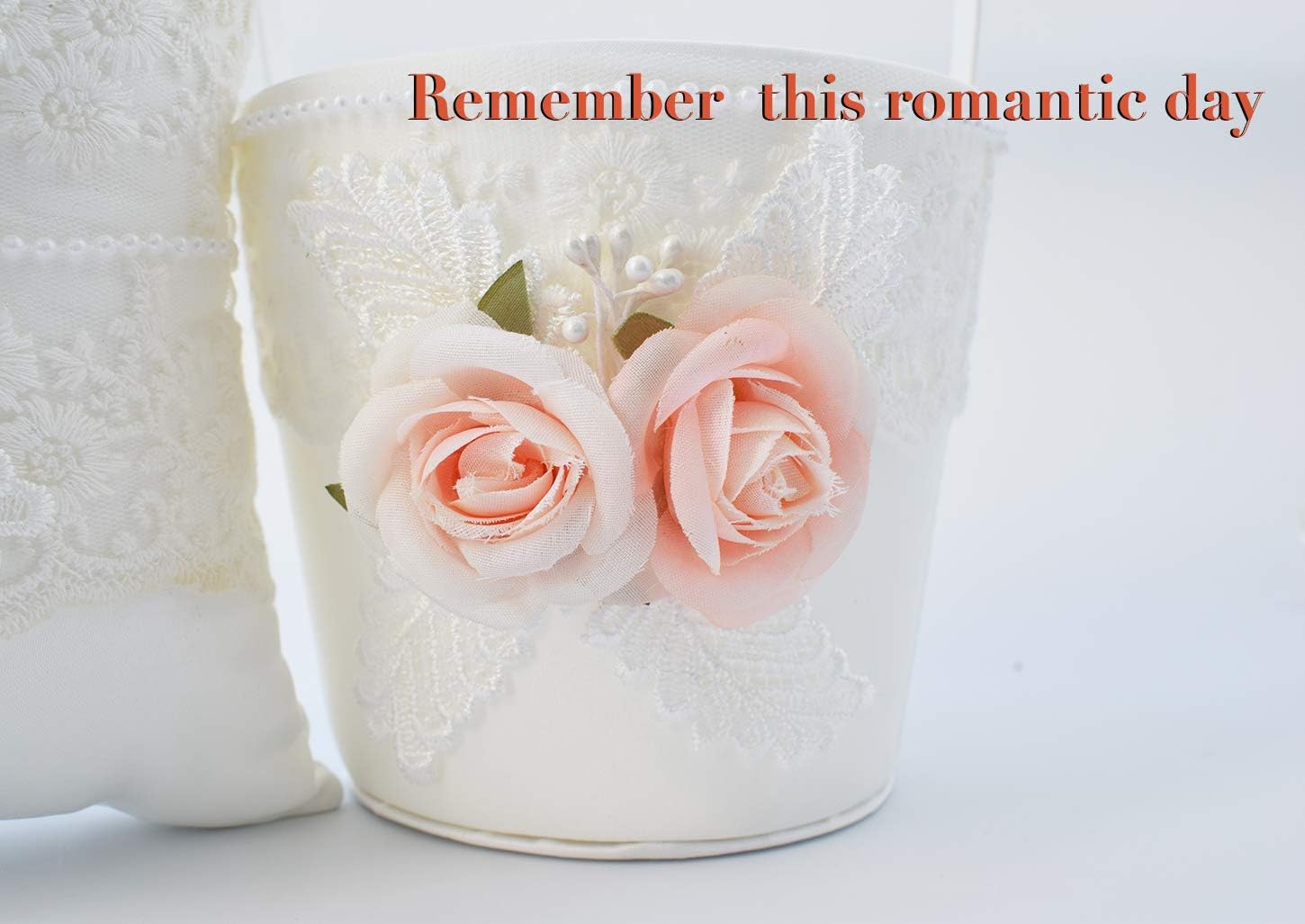 Flower Girl Basket and Ring Bear Pillow Set - Ivory