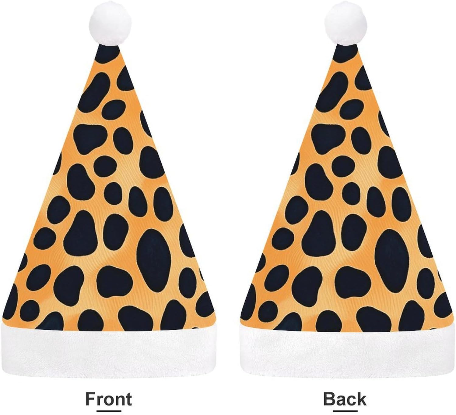 NWGHM Santa Hat Black Gold Leopard Christmas Headwear