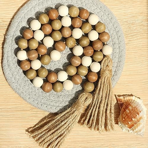 Meplait Wood Bead Garland 39 Inch Farmhouse Decor