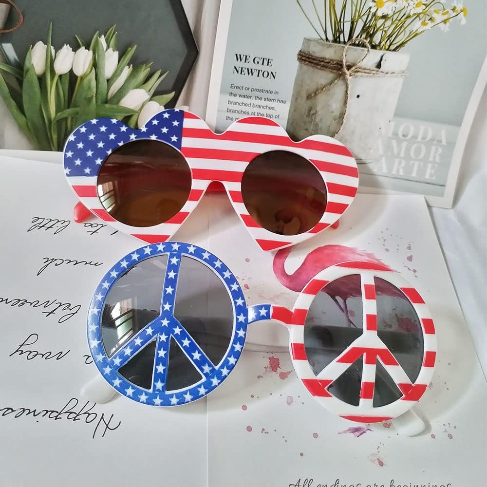American Flag 8pcs Patriotic Sunglasses Party Favors