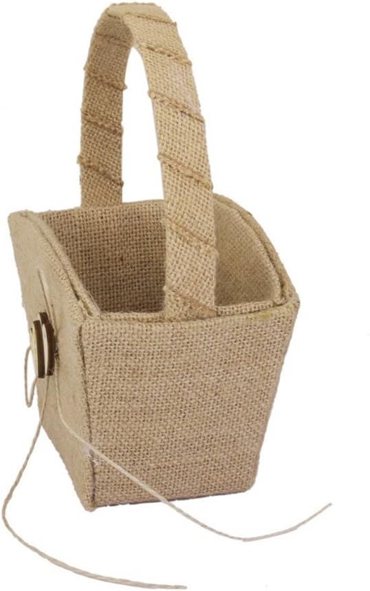WINOMO Double Heart Flower Girl Basket with Bowknot
