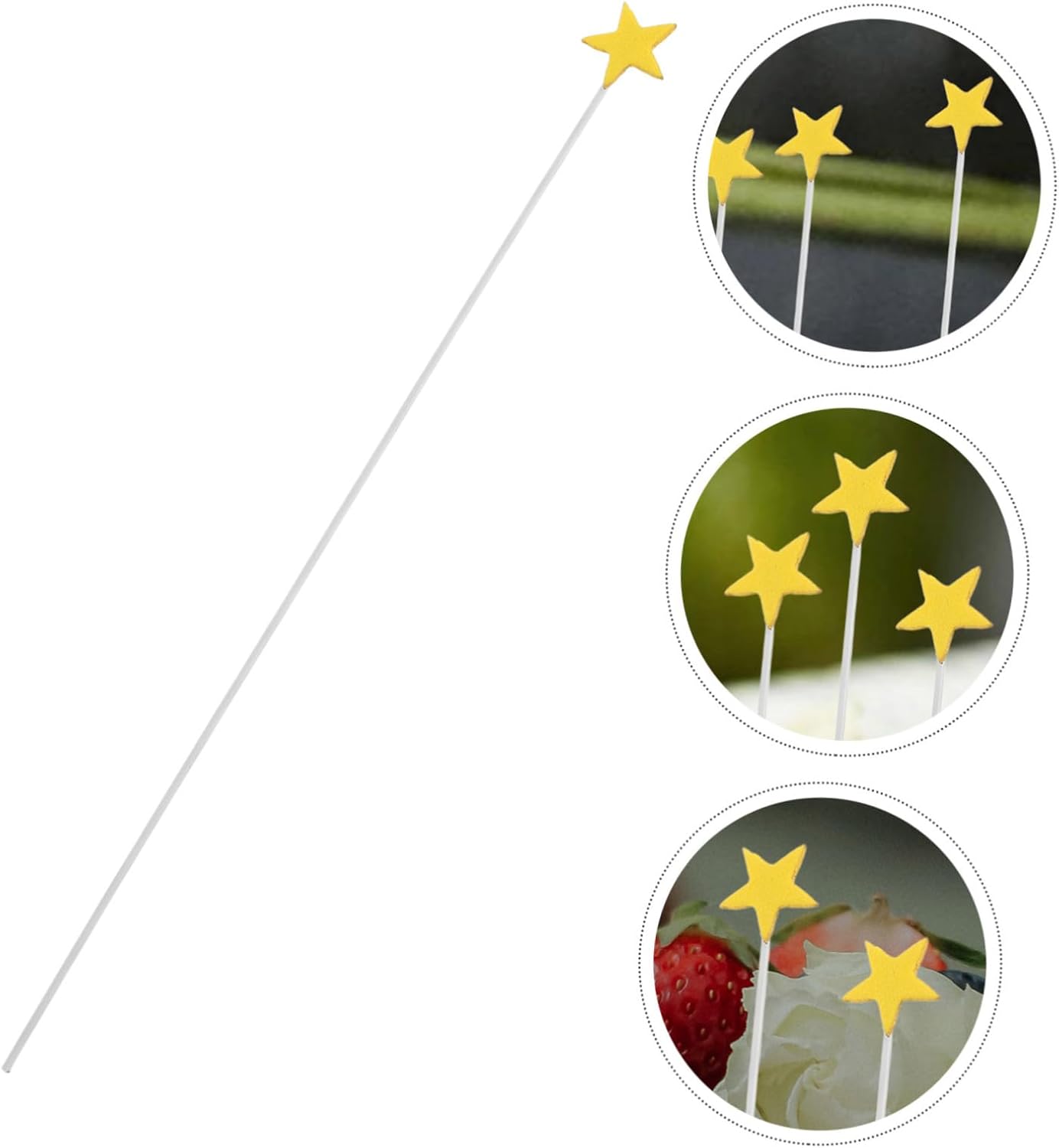 Yardwe 100Pcs Gold Star Cake Toppers Reusable Decorations