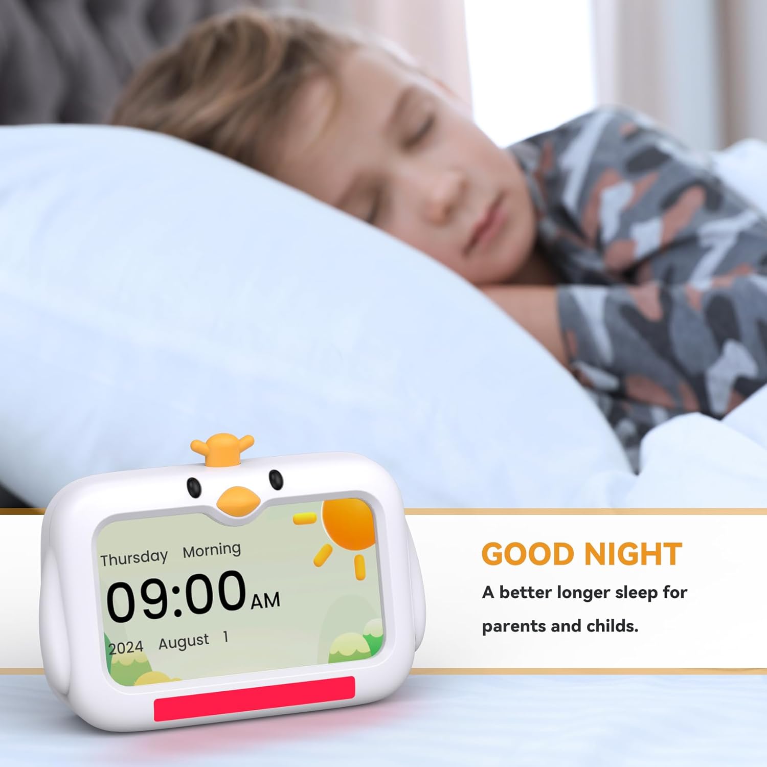 Mitoart Kids Alarm Clock with Night Lights and Sounds
