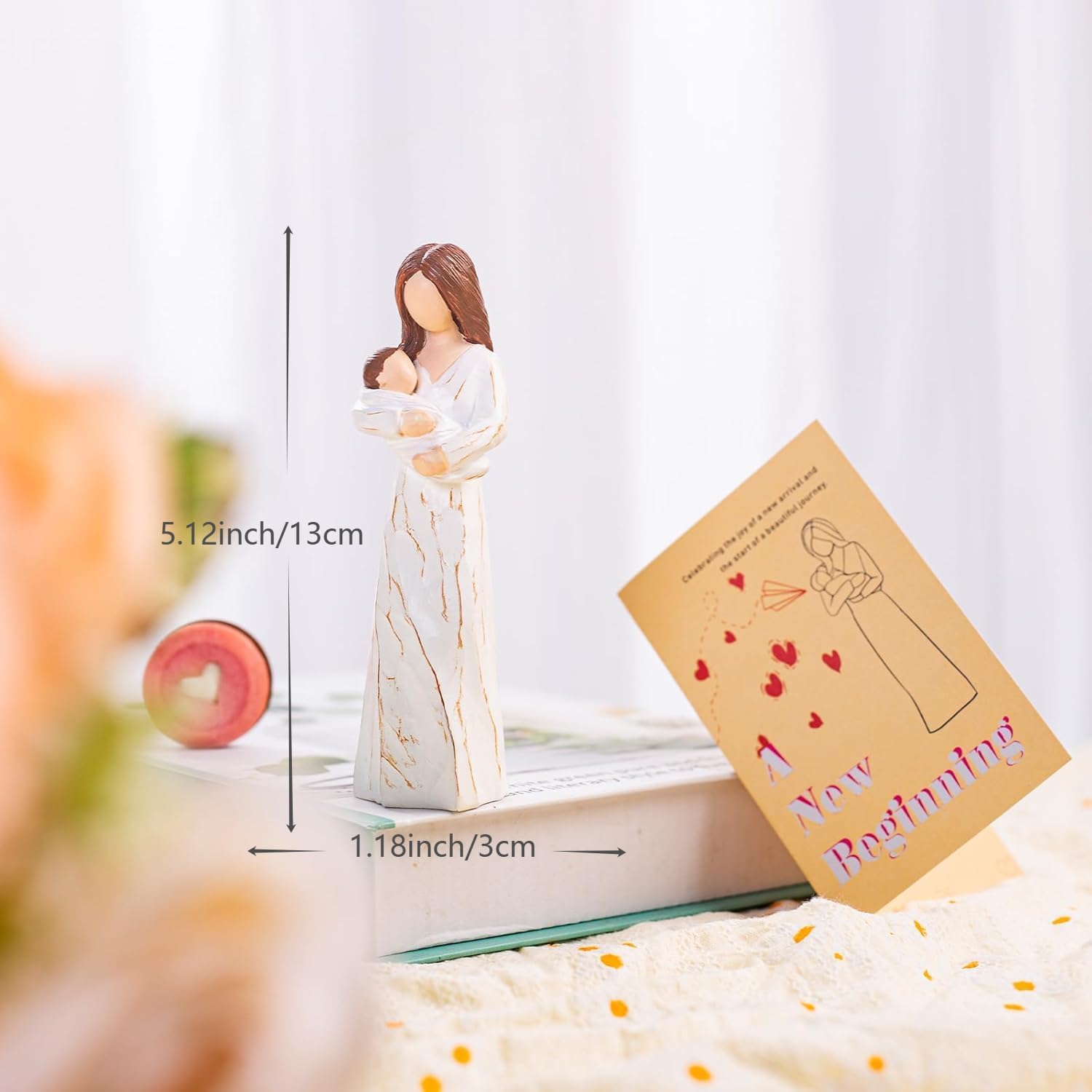 Hand-Painted Resin Sculpture for Expecting Mom