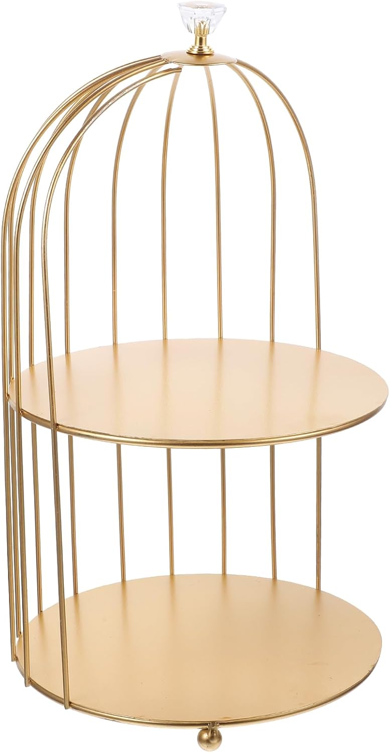 Cabilock Bird Cage Cosmetic Rack Double Tier Organizer